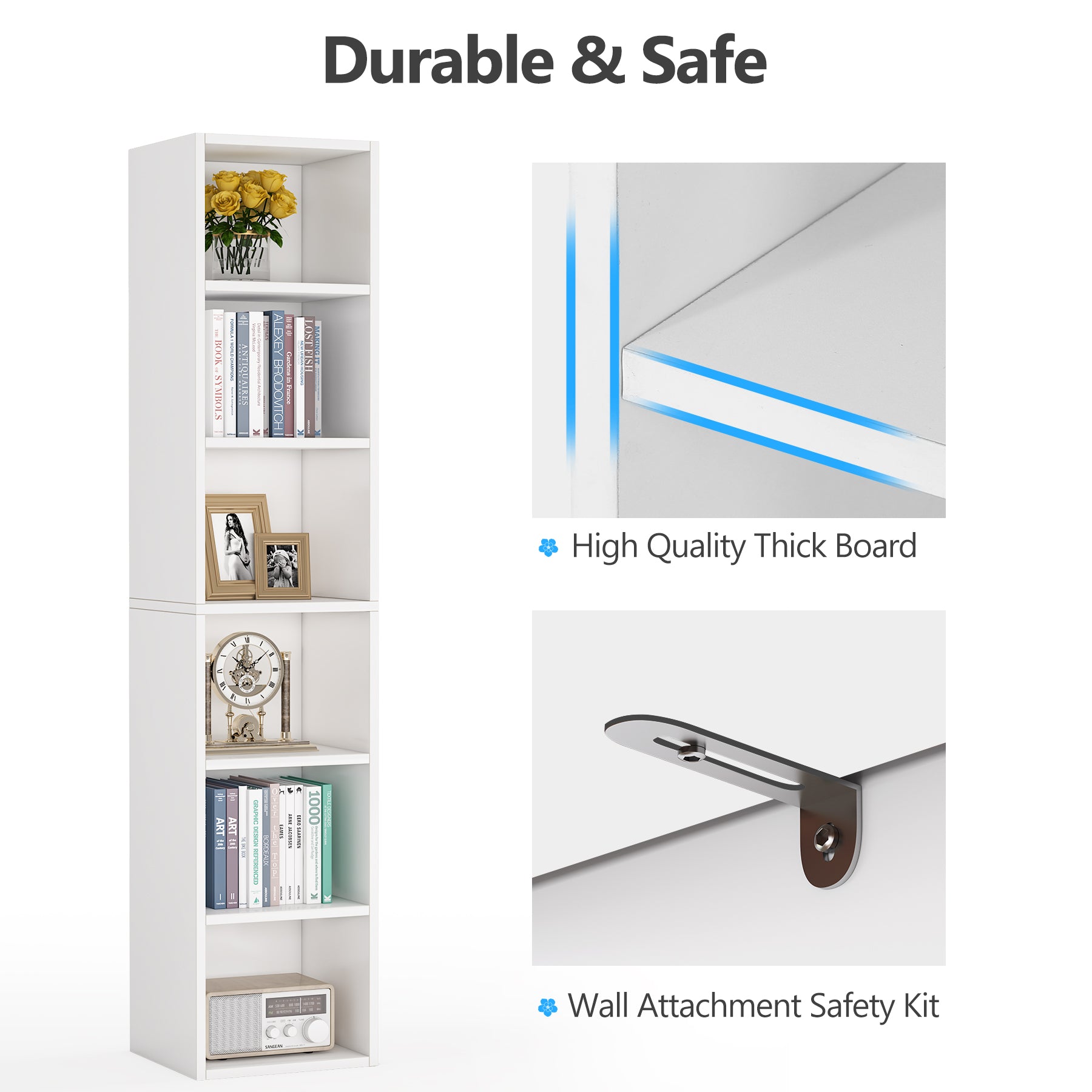 6-Tier Bookcase 70.9" Cube Display Shelves